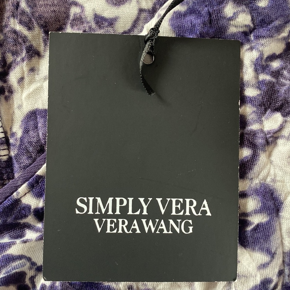 Simply Vera Vera Wang | NWT Purple and White Blouse | Size Small - Picture 5 of 6